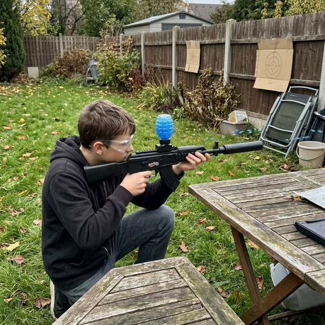 AK47 v akci na zahradě